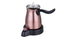Load image into Gallery viewer, 2 in 1 Greek Turkish Coffee Espresso Maker Machine Pot &amp; Milk Warmer Kettle Stainless Steel Heat Element 600W 4 Cup Capacity Auto Shut Off Cool Touch Handle Cordless Base (Copper)