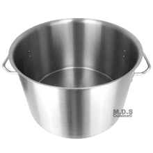 Load image into Gallery viewer, Dutch Oven Pot 22Qt Heavy Duty Commercial Restaurant Capsulated Bottom w/ Lid Traditional Olla Brushed Stainless Steel Low Pot Stockpot